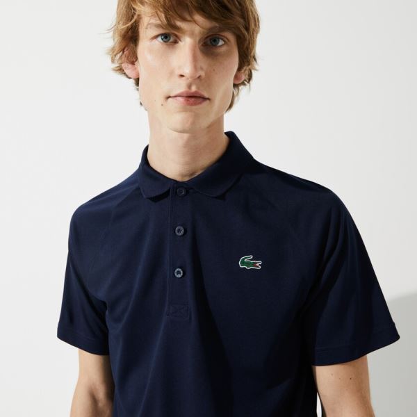 Lacoste SPORT Breathable Run-Resistant Interlock Polo Shirt Pánské - Šortky Tmavě Blankyt Blankyt |